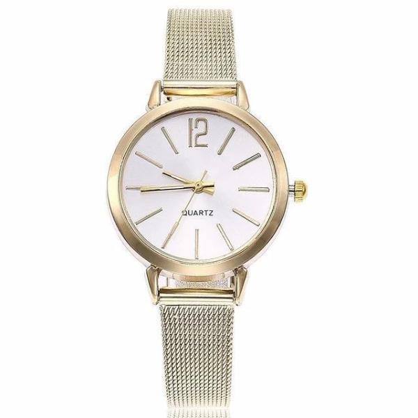 Gold watches for women with mesh bracelet