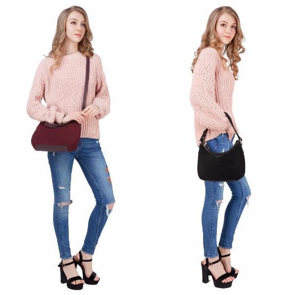 Hobo suede bag for women