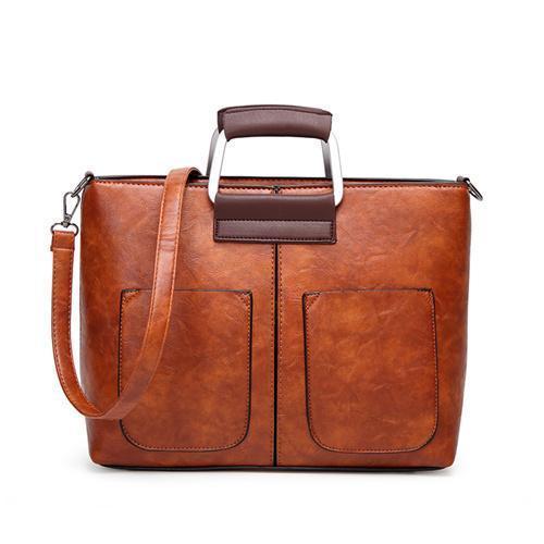 Brown small tote bags leather