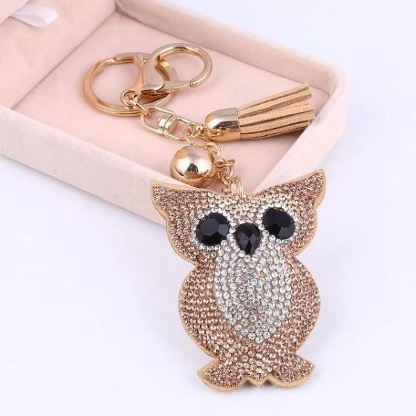 Brown owl keychain