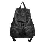 black Soft leather backpack womens
