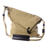 Khaki canvas crossbody shoulder bag