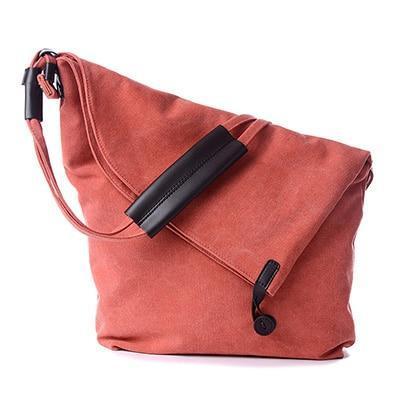 orange canvas vertical women bag