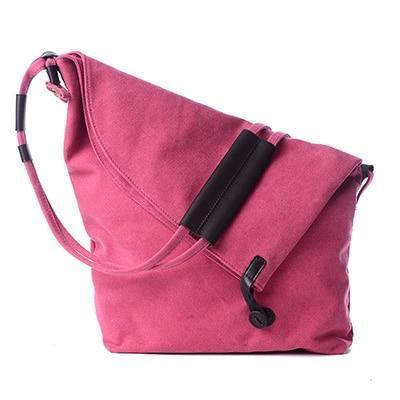 pink crossbody shoulder canvas bag