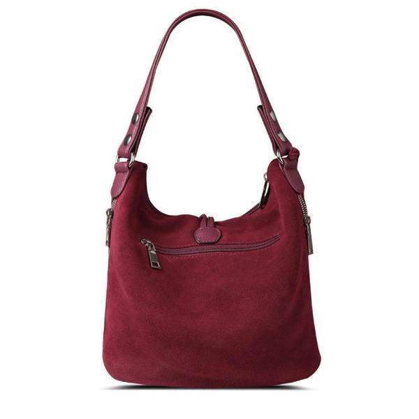 suede crossbody hobo bag back zipper pocket
