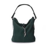 Dark Green suede crossbody hobo bag