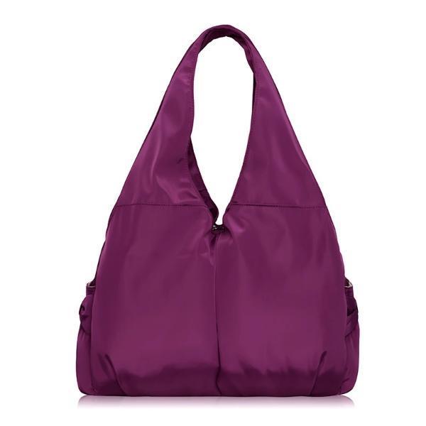 Purple tote bag nylon multiple pocket bottle holder
