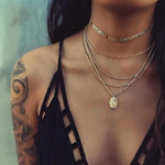 Multi layered gold necklace