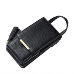 Black cell phone bag with crossbody chain strap