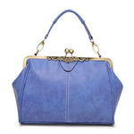 Blue Vintage leather purses with crossbody strap and wristlet