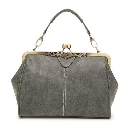 Gray Vintage leather purses with crossbody strap and wristlet