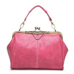 Pink Vintage leather purses with crossbody strap and wristlet