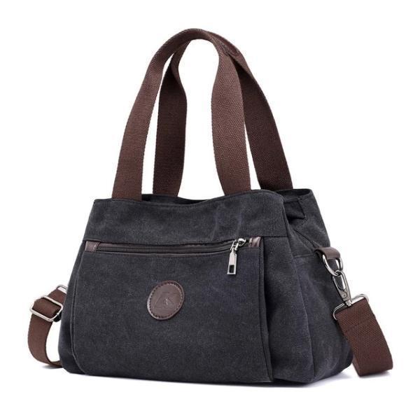 Black canvas handbag