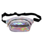 silver pvc holographic fanny pack