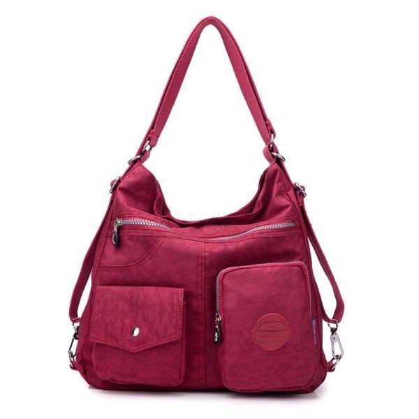 Grape purple convertible nylon bag