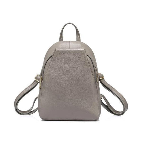 Gray Small leather backpack purse with convertible strap