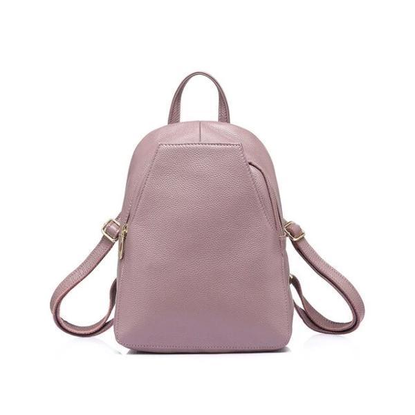 Pink Small leather backpack purse with convertible strap