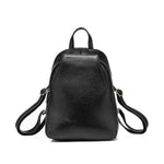 Black Small leather backpack purse with convertible strap
