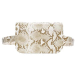 Beige snake fanny pack