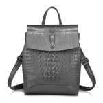 Gray crocodile backpack purse