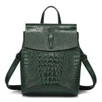 Green crocodile backpack purse