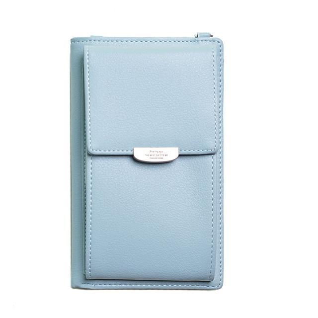 Blue crossbody cell phone purse