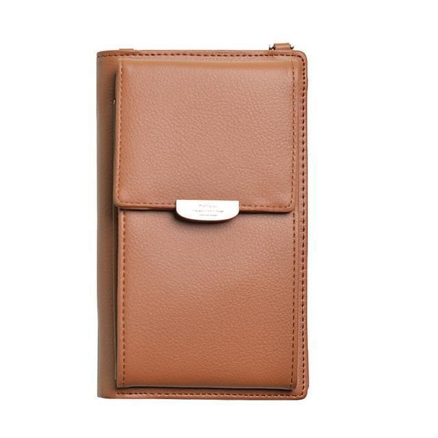 Brown crossbody cell phone purse