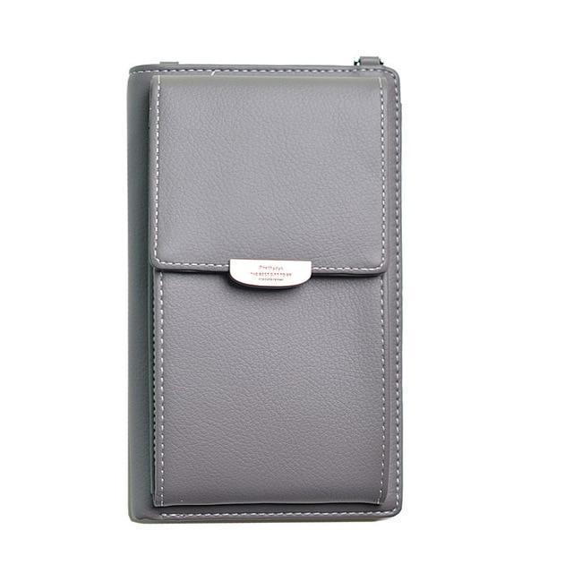 Gray crossbody cell phone purse