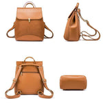 Transformable brown leather backpack purse