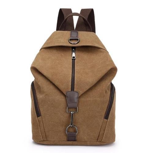Brown canvas backpack women