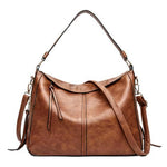 Brown leather crossbody purse
