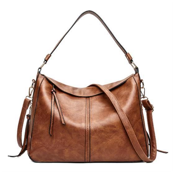 Brown leather crossbody purse