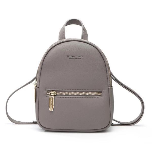 Gray mini backpack purse