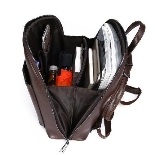 wide opening backpack purse