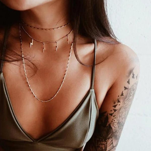 Gold lightning necklace