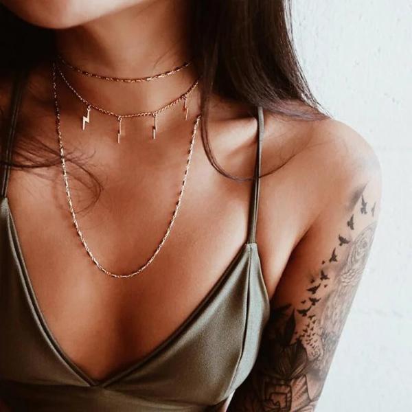 Gold lightning necklace