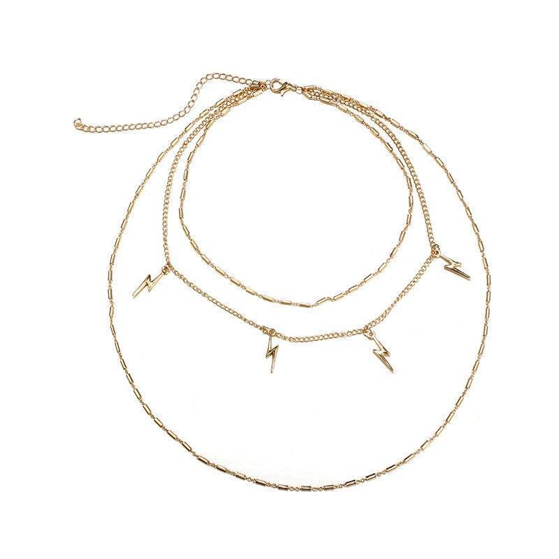 Triple choker Gold lightning