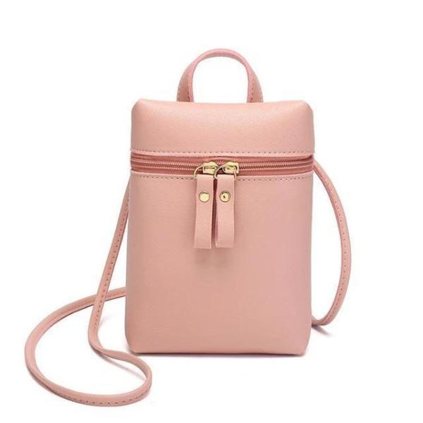 Pink large crossbody phone bag