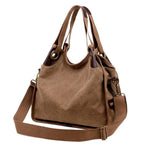 Brown large canvas bag women