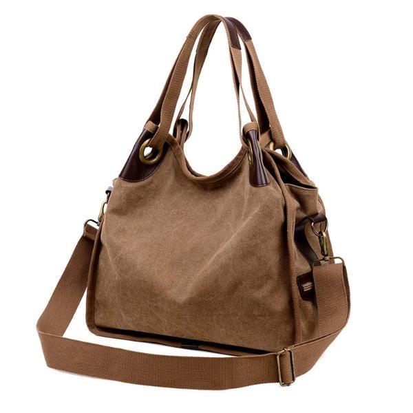 Brown large canvas bag women