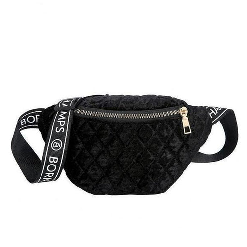 Black velvet fanny pack