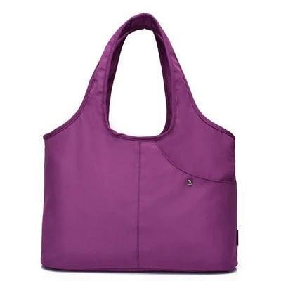 Purple nylon tote bag waterproof umbrella compartment