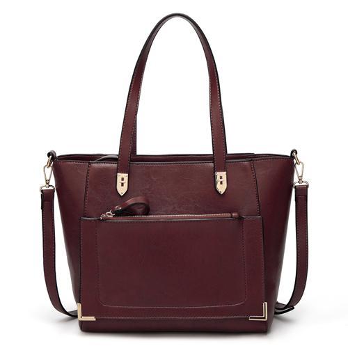Coffe tote bag with front zip pocket