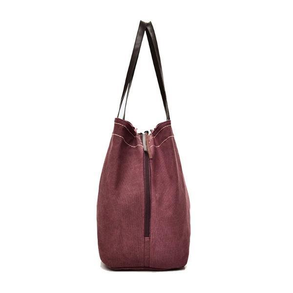 triple compartment canvas bag