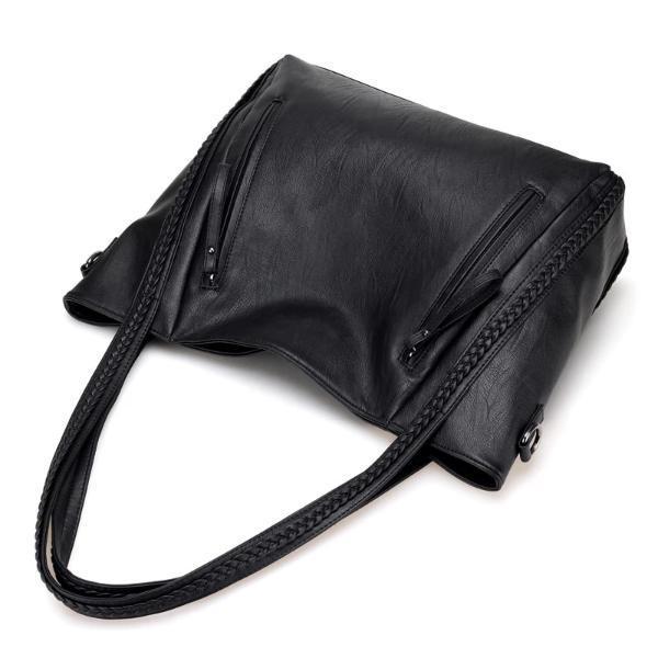 black leather tote purse