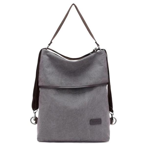 Vera, Women Multifunctional Soft Leather Backpack, gray
