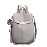 Gray women's nylon backpack 