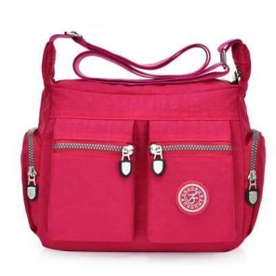 Rose red nylon crossbody bags cheap