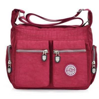 Wine red nylon crossbody bags cheap