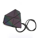 Luminous, Reflective Women Shoulder Bag, triangle form, black